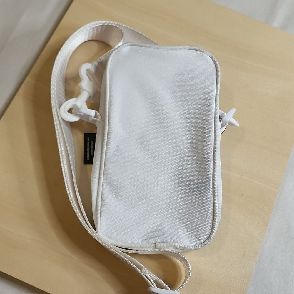 White Crossbody Bag Purse Canvas Zipper Crossbody Adjustable Equality LBGTQ New - Picture 3 of 5